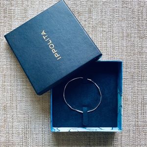 Ippolita silver and diamond Zig Zag bangle